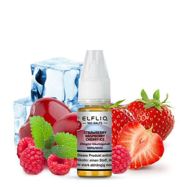 ELFLIQ Strawberry Raspberry Cherry Ice Liquid Nikotinsalz Elfbar