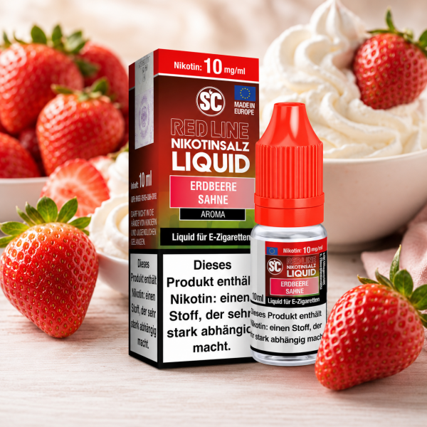 Erdbeere Sahne Nikotinsalz Liquid SC Red Line