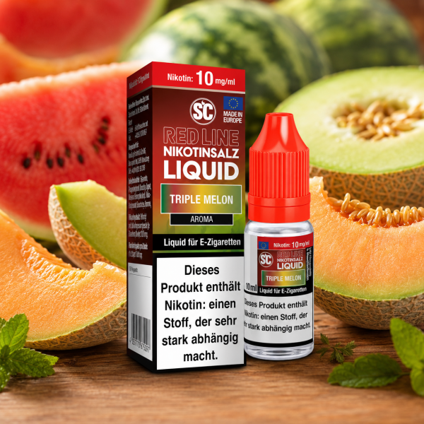 Triple Melon Nikotinsalz Liquid SC Red Line